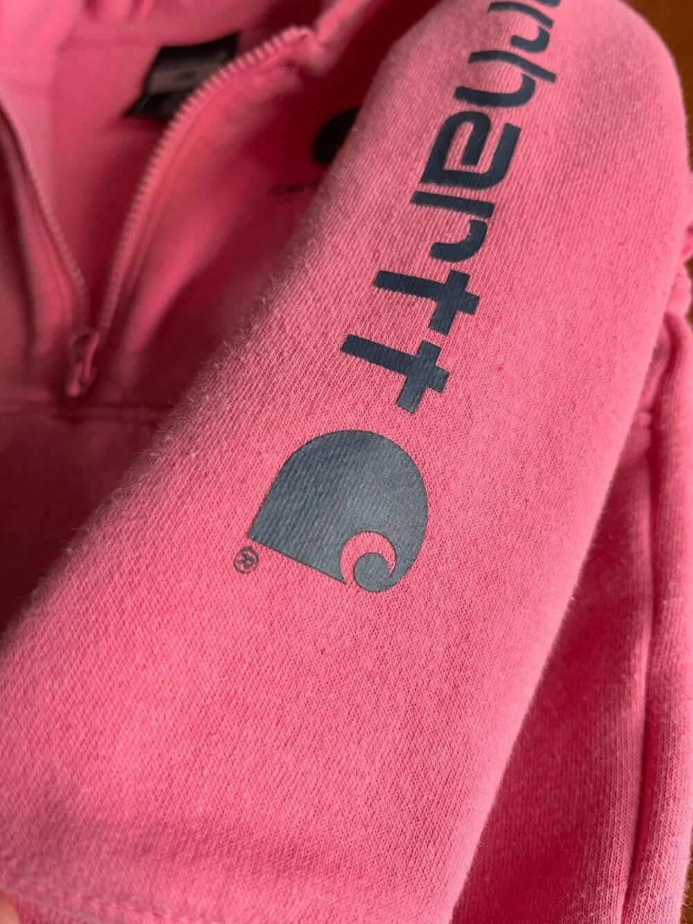 Carhartt pink half-zip hoodie 18m